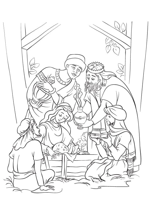 Desenho de Presépio Atividade Bíblica para Imprimir