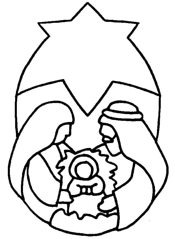 Desenho de Presépio Bíblico para Colorir Download