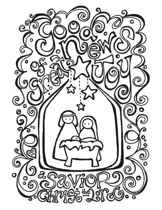 Desenho de Presépio Bíblico para Colorir Pdf
