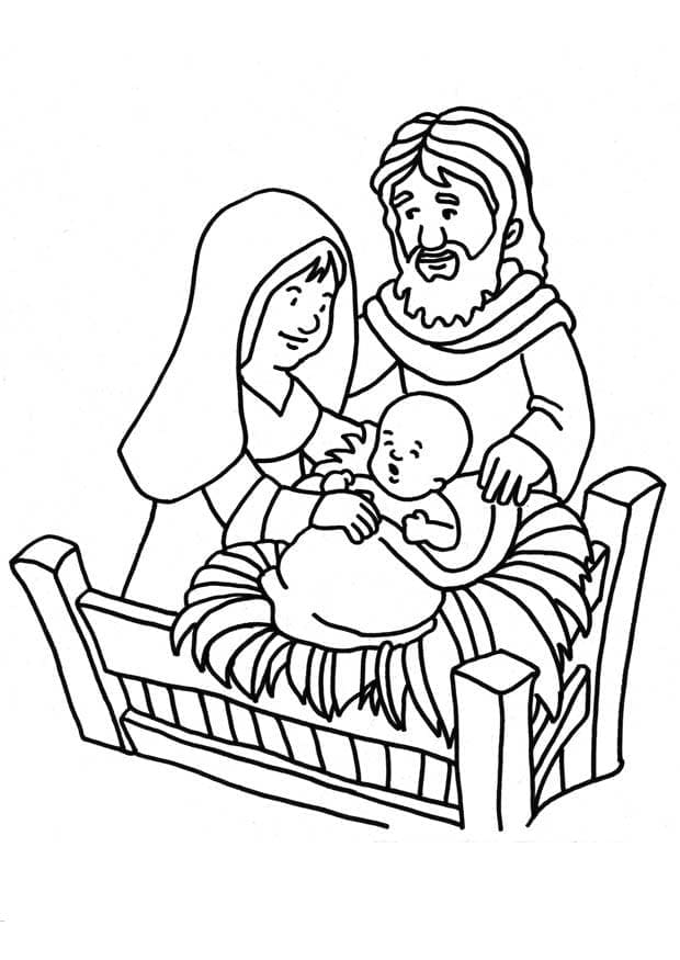 Desenho de Presépio para Colorir com Lápis de Cor Pdf
