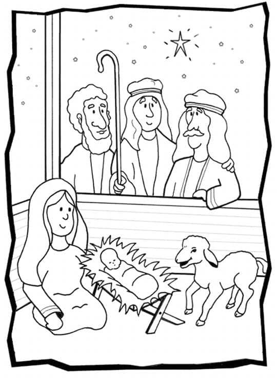 Desenho de Presépio para Colorir com Tinta Guache Pdf