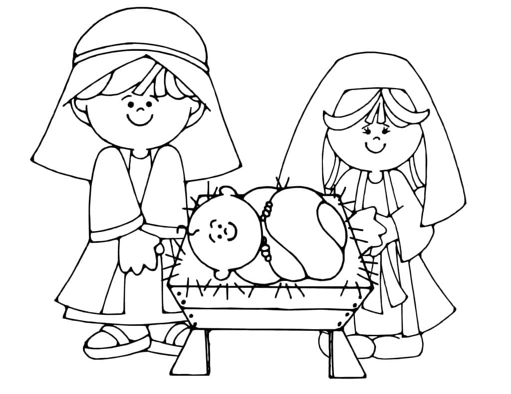Desenho de Presépio para Colorir Download