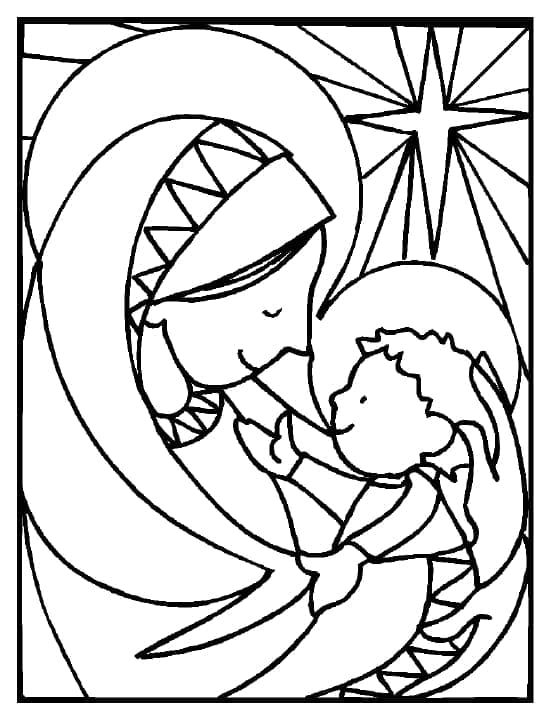 Desenho de Presépio para Colorir em Casa