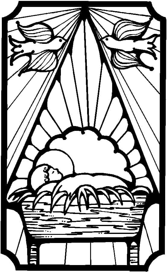 Desenho de Presépio para Colorir Pdf