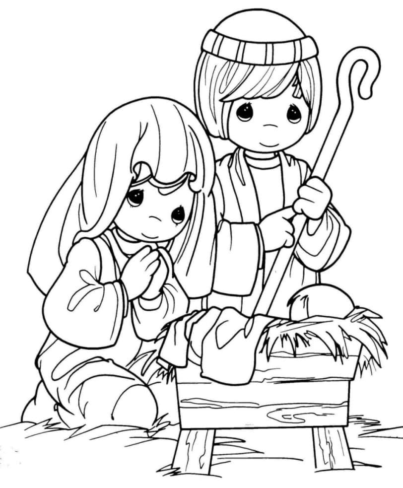 Desenho de Presépio para Imprimir e Baixar