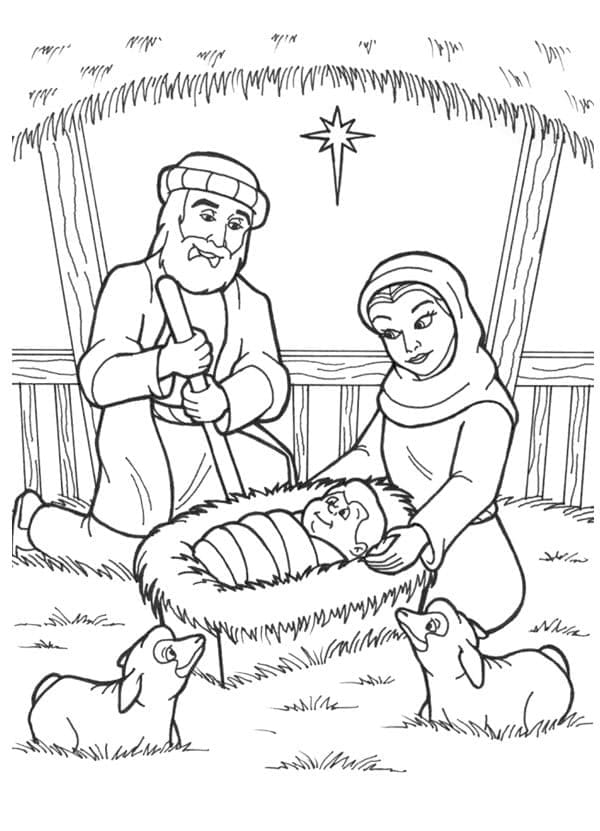 Desenho de Presépio para Imprimir em Pdf