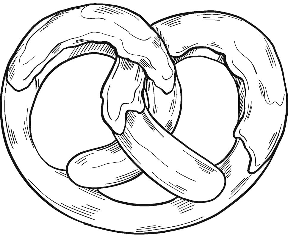 Desenho de Pretzel Imprimivel para Colorir