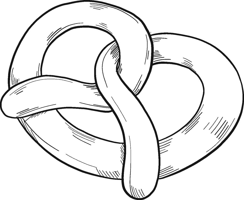 Desenho de Pretzel Imprimivel para Imprimir e Colorir