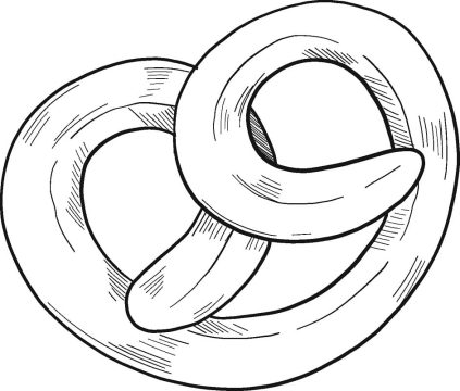 Desenho de Pretzel para Colorir Imprimível