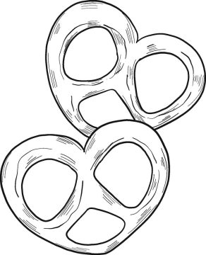 Desenho de Pretzel para Imprimir Pdf grátis
