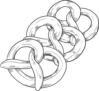 Desenho de Pretzel para Pintar Imprimível