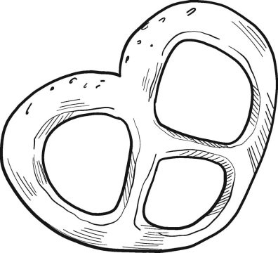 Desenho de Pretzel Pdf para Colorir