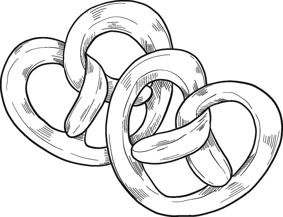 Desenho de Pretzel Pdf para Colorir Grátis