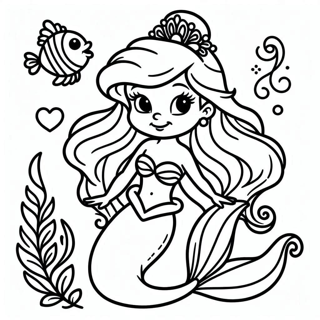 Desenho de Ariel Disney para Colorir
