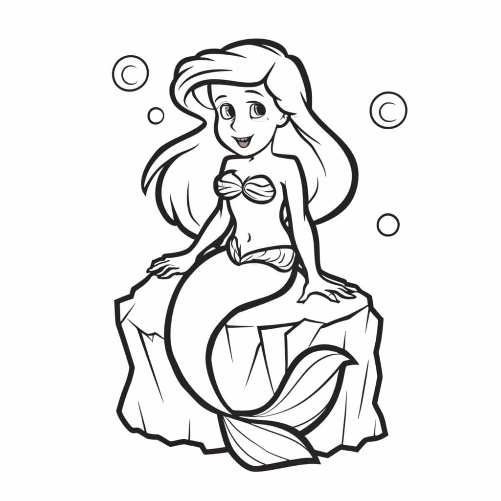 Desenho de Ariel Grátis para Colorir