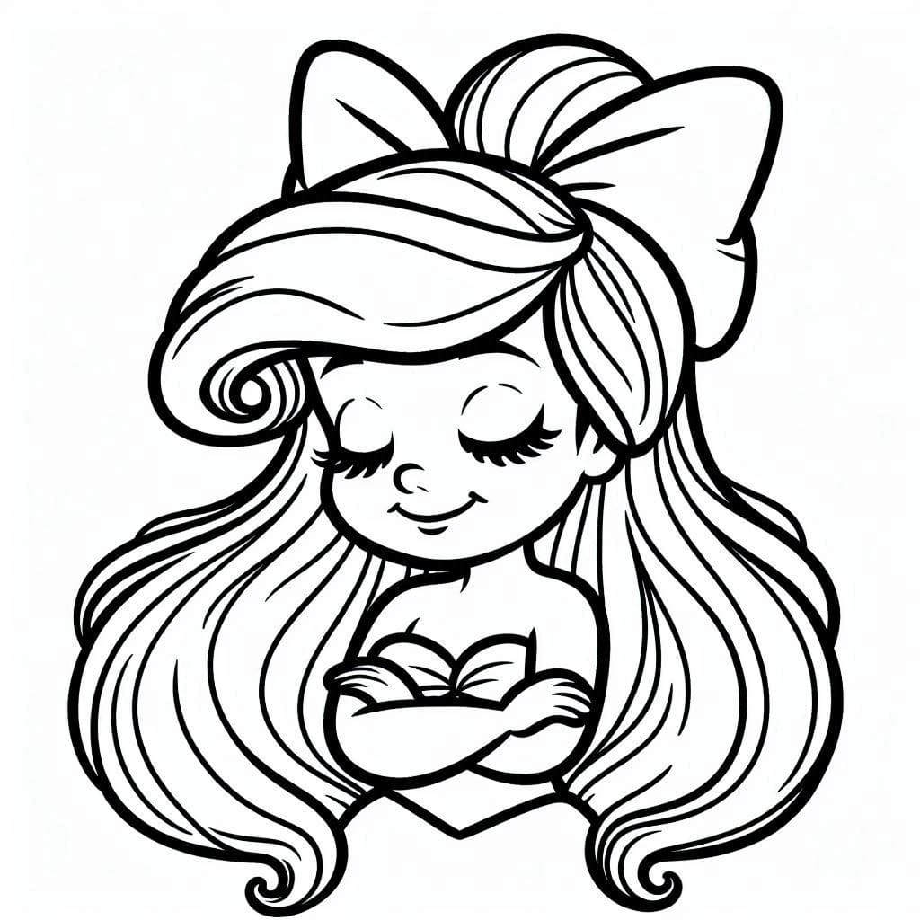 Desenho de Bebê Ariel para Colorir