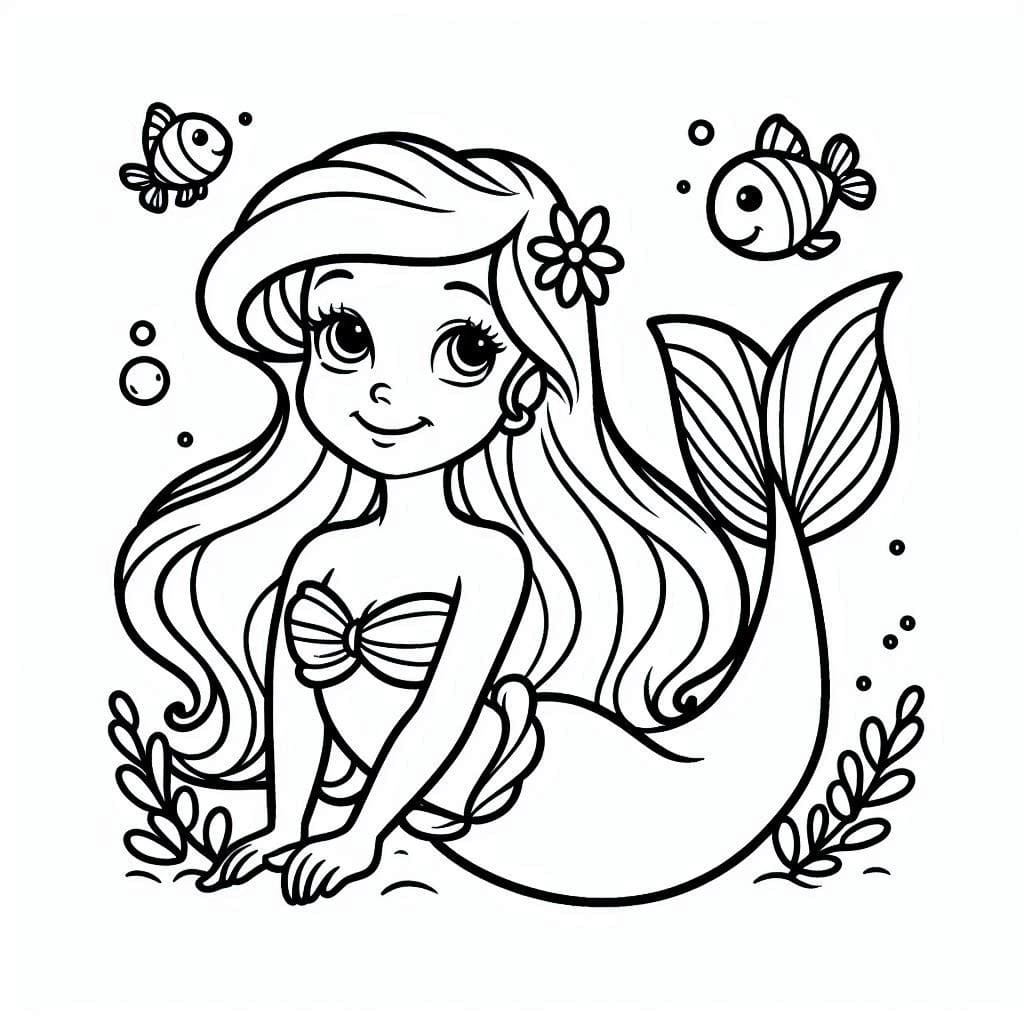 Desenho de Disney Ariel para Colorir