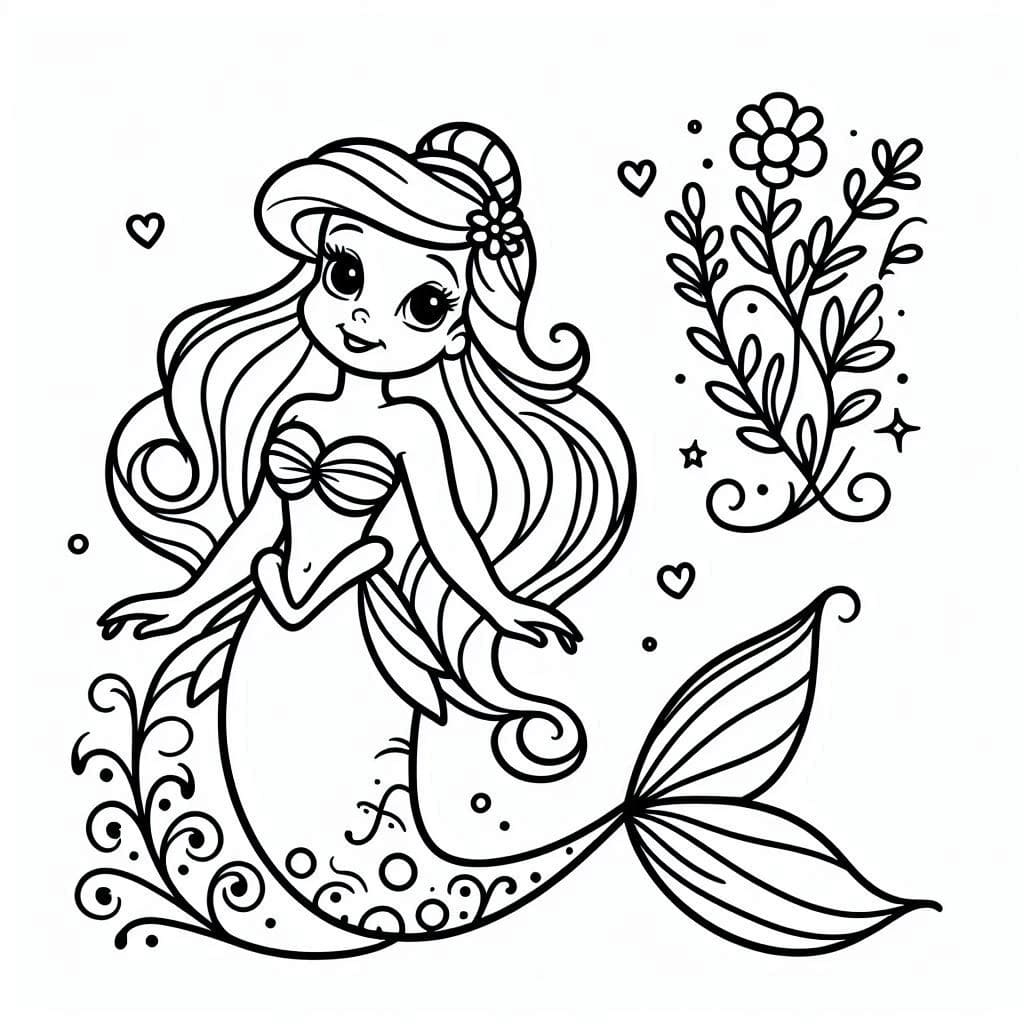 Desenho de Disney Princesa Ariel para Colorir