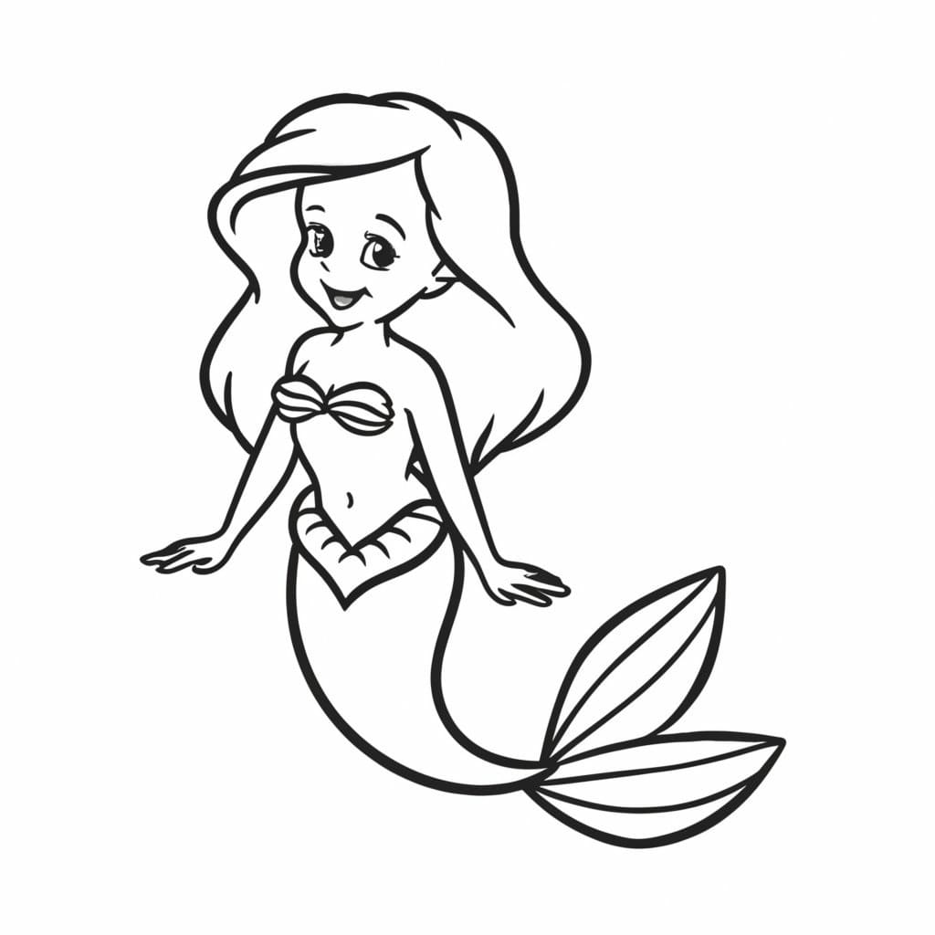 Desenho de Foto de Ariel para Colorir