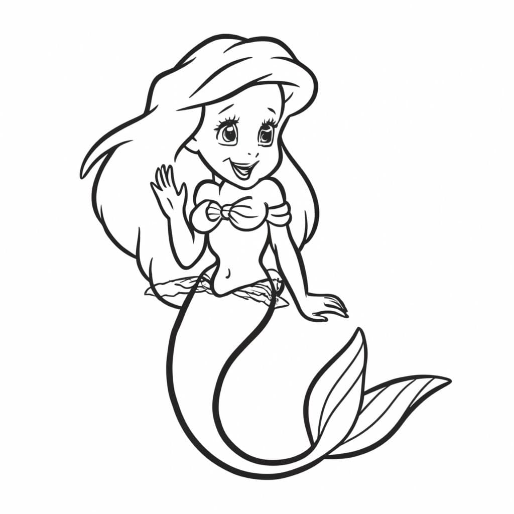 Desenho de Imagem de Ariel para Colorir