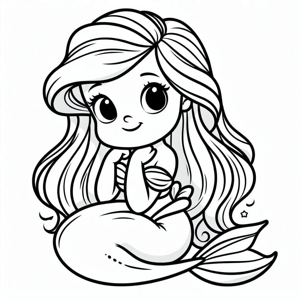 Desenho de Pequena Ariel para Colorir