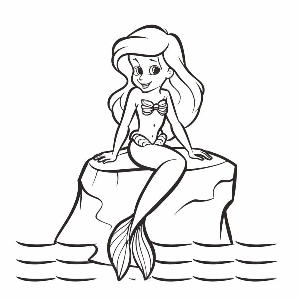 Desenho de Pintura de Ariel para Colorir