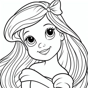 Desenho de Princesa Ariel bebê para Colorir