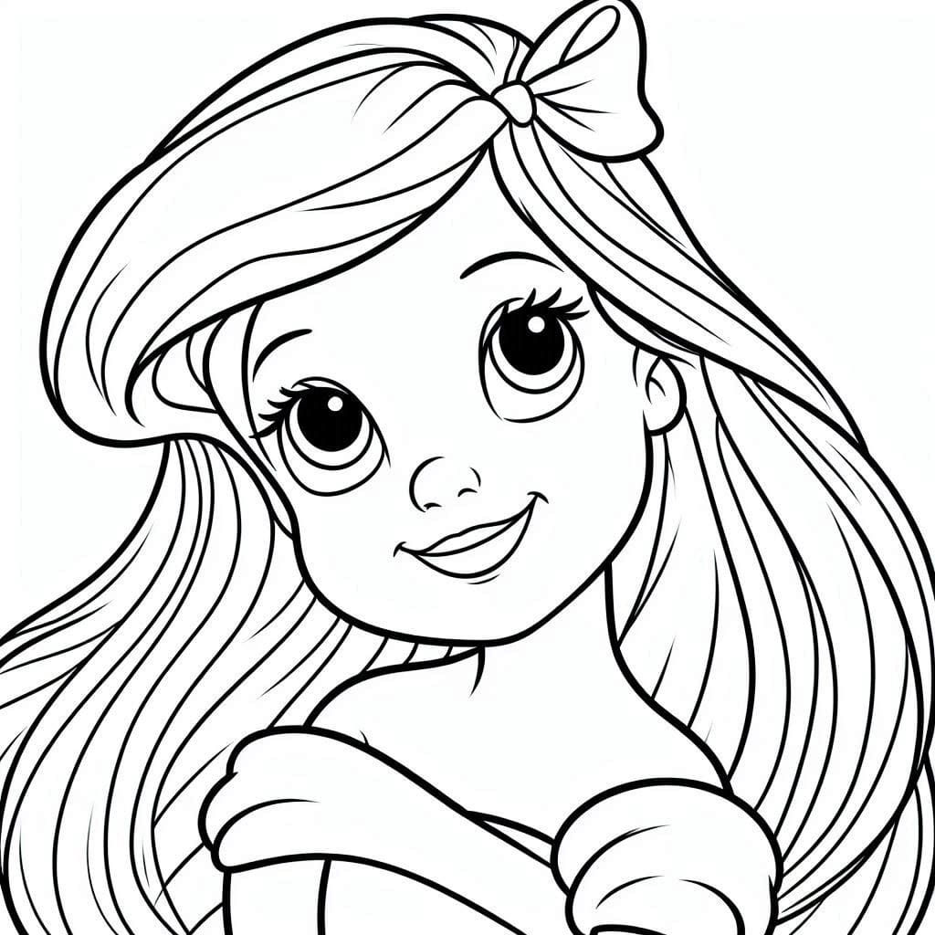 Desenho de Princesa Ariel Bebê para Colorir