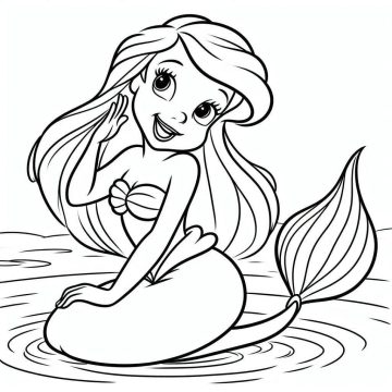 Desenho de Princesa Ariel de Disney para Colorir
