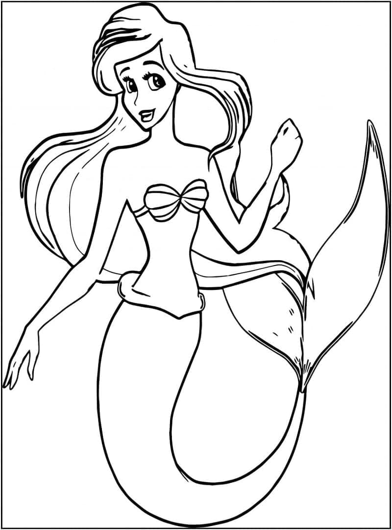 Desenho de Ariel Amigável para Colorir