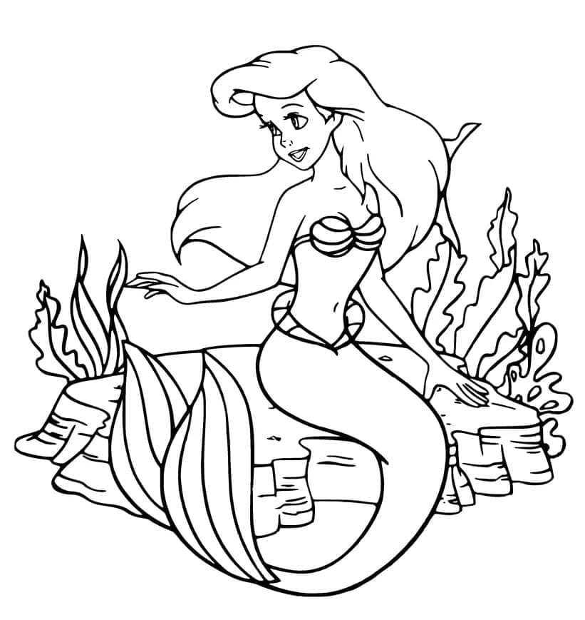 Desenho de Ariel de Disney para Colorir