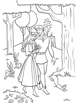 Desenho de Princesa Aurora Imprimível para Imprimir e Colorir