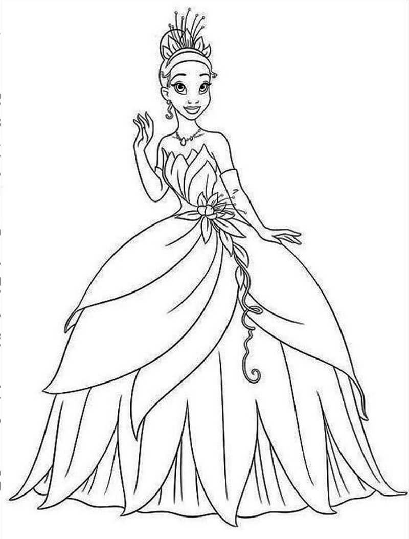Desenhos de Princesa Tiana para Colorir