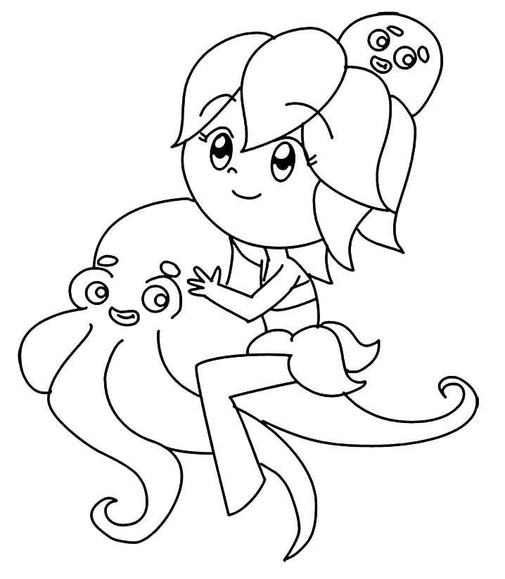Desenho de Polvina Princesas do Mar Grátis para Colorir