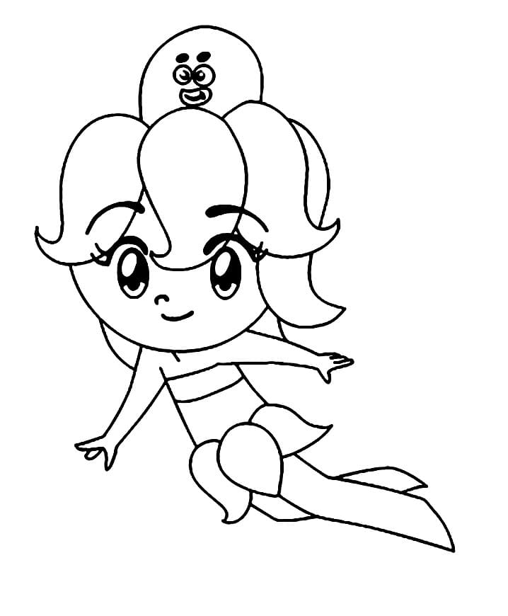 Desenho de Polvina Princesas do Mar Pdf para Imprimir e Colorir