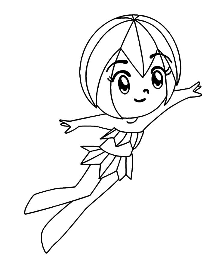 Desenho de Princesas do Mar Ester Nadando para Colorir
