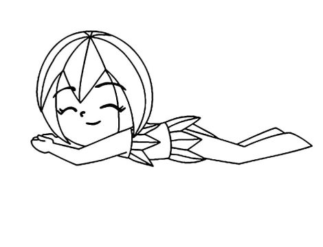 Desenho Pdf da Ester Nadando para Uma Aventura em Princesas do Mar