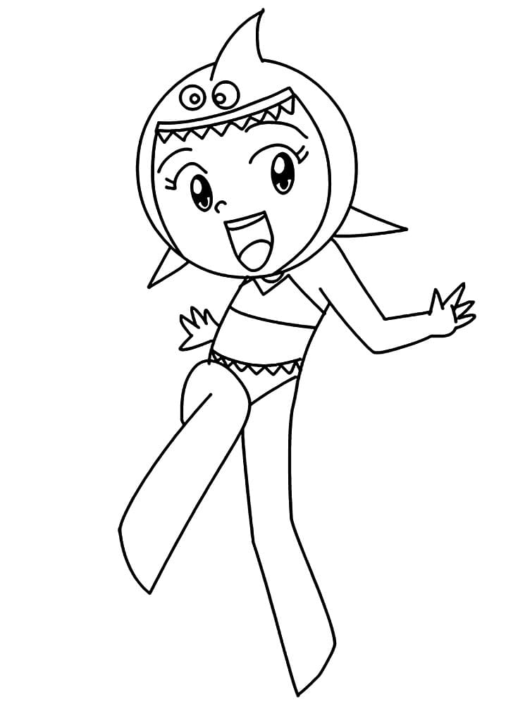 Desenho Pdf da Tubarina para Colorir