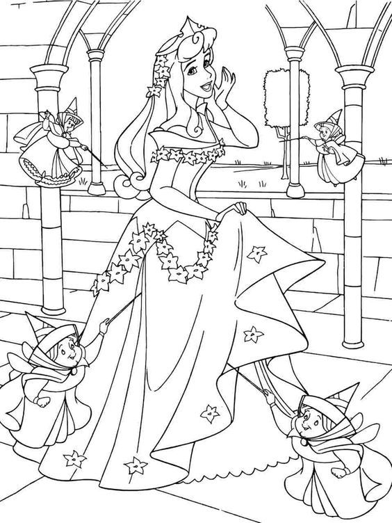 Desenho Princesa Ariel no Castelo com sebastião para Colorir e Imprimir