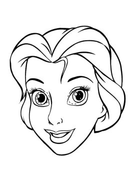 Desenho Rosto da Princesa Bela para Colorir e Imprimir