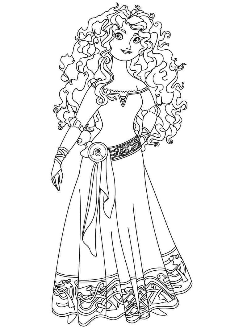 Desenho Rosto da Princesa Merida para Colorir e Imprimir