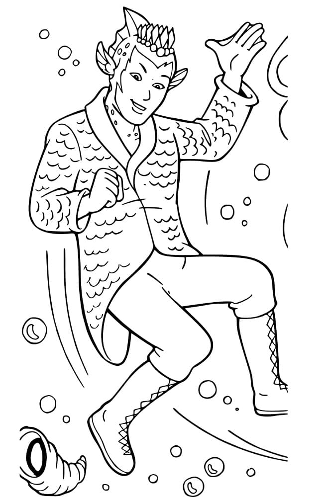 Desenho de Príncipe Escamado Download para Colorir