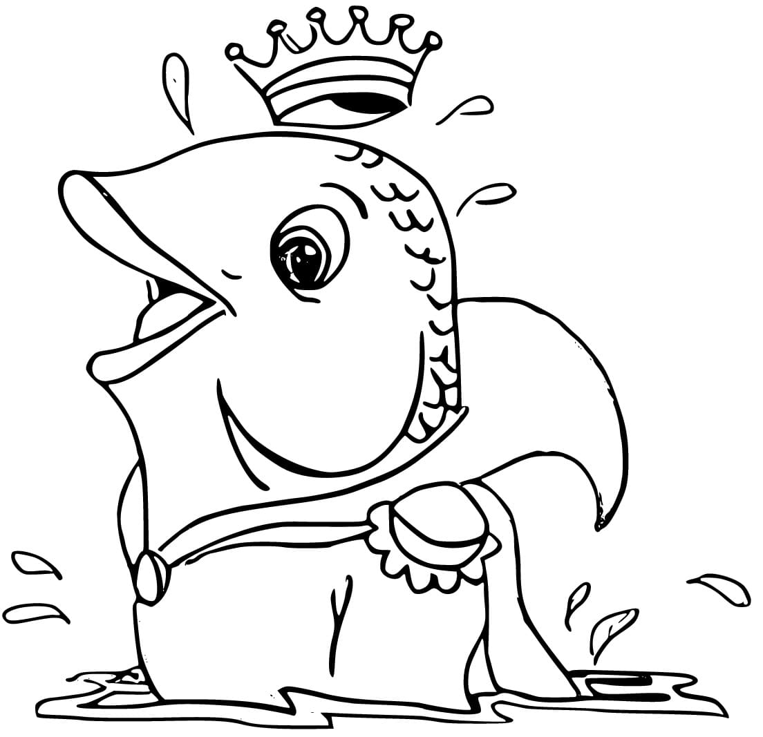 Desenho de Príncipe Escamado Feliz para Colorir