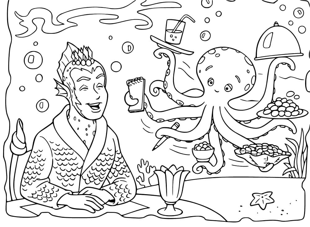 Desenho de Príncipe Escamado para Colorir Pdf Grátis
