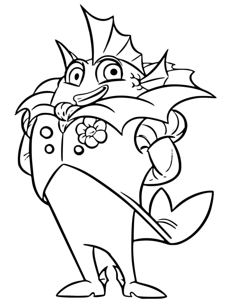 Desenho de Príncipe Escamado Pdf para Colorir