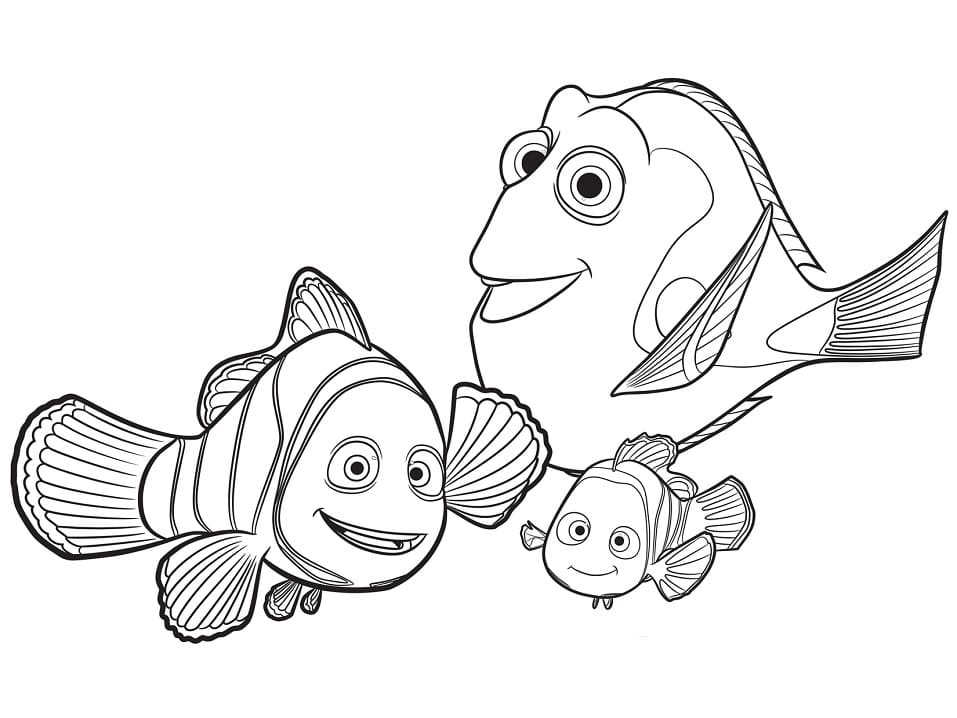 Desenho de Disney Pixar Procurando Dory para Colorir
