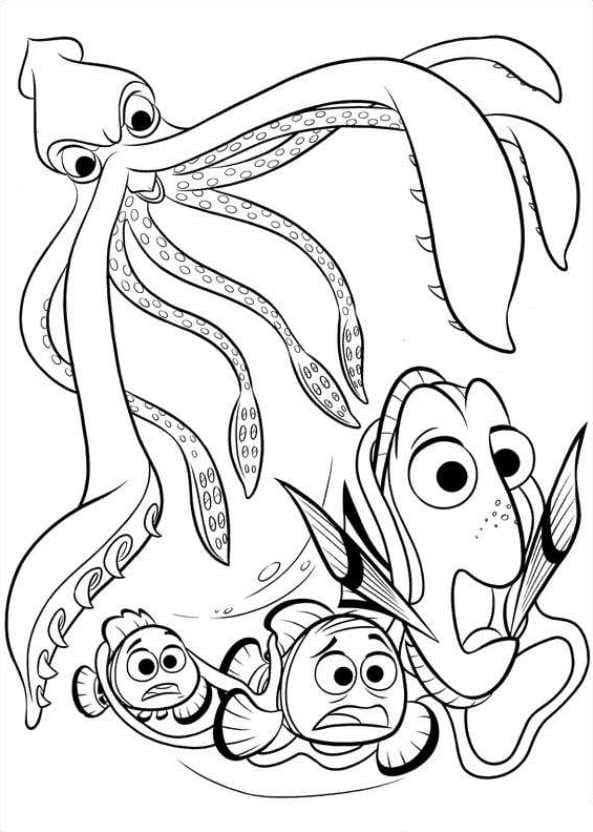 Desenho de Disney Procurando Dory para Colorir