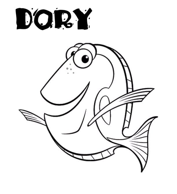 Desenho de Dory de Procurando Dory para Colorir