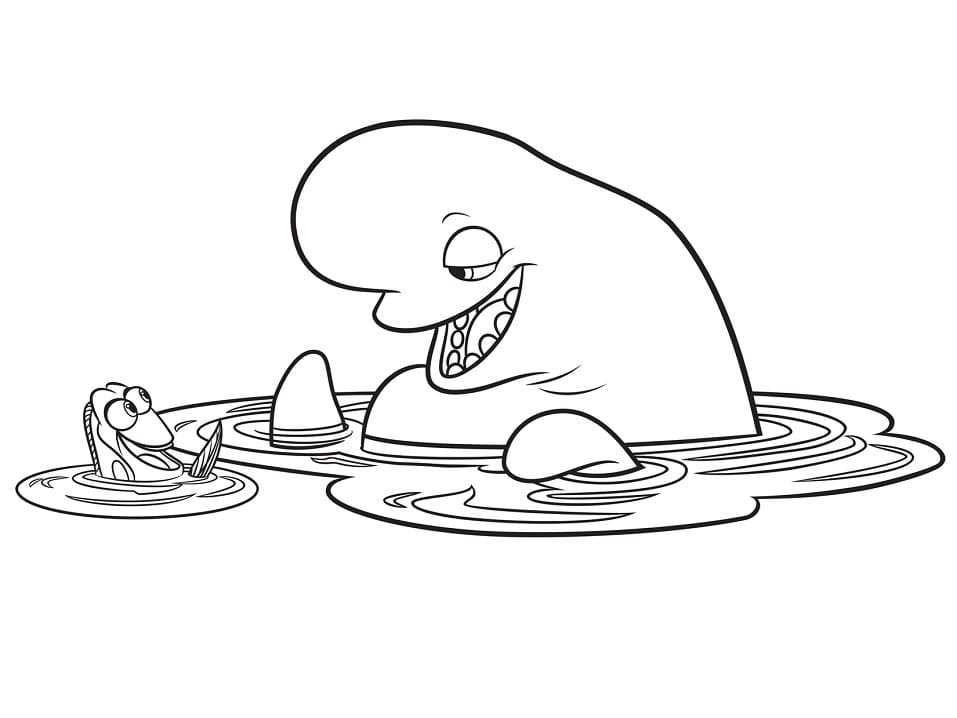 Desenho de Dory e Bailey de Procurando Dory para Colorir