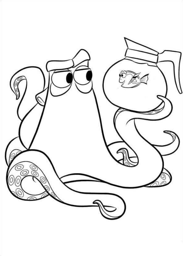Desenho de Dory e Hank para Colorir